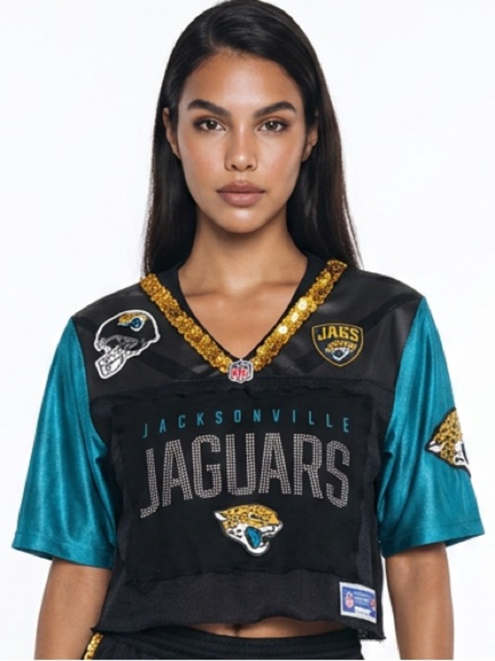 CHIC CHICK UPCYCLE - NFL PRO LINE | Upcycled Jacksonsville Jaguars Jersey NEW
